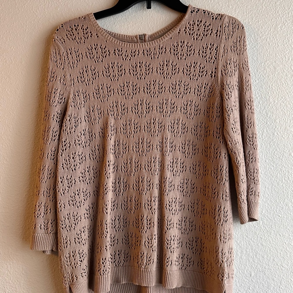 Women’s nude sweater with back zipper